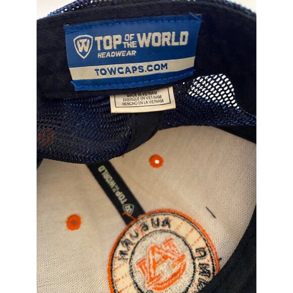 Auburn University Snapback Trucker Hat Mens OS Blue/Orange Tigers SEC Football - Picture 4 of 10